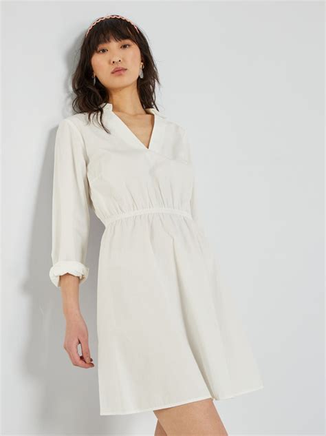 Robe en popeline Blanc 